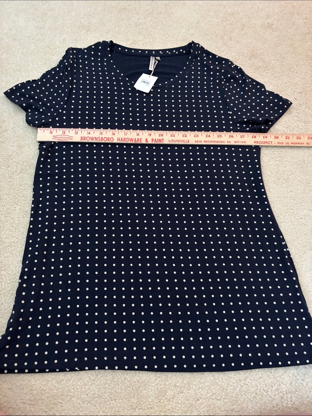 Banana Republic Navy and White Polka Dot Tee